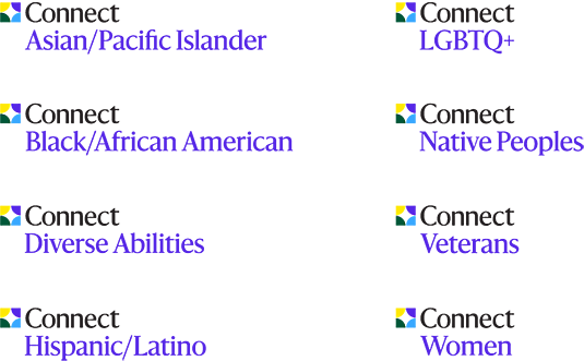 A list of Allspring’s Connectivity Groups: Asian/Pacific Islander; Black/African American; Diverse Abilities; Hispanic/Latino; LGBTQ+; Native Peoples; Veterans; Women.