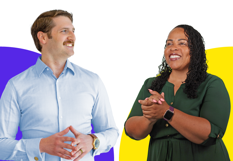 Allspring employees Justin and Mya.